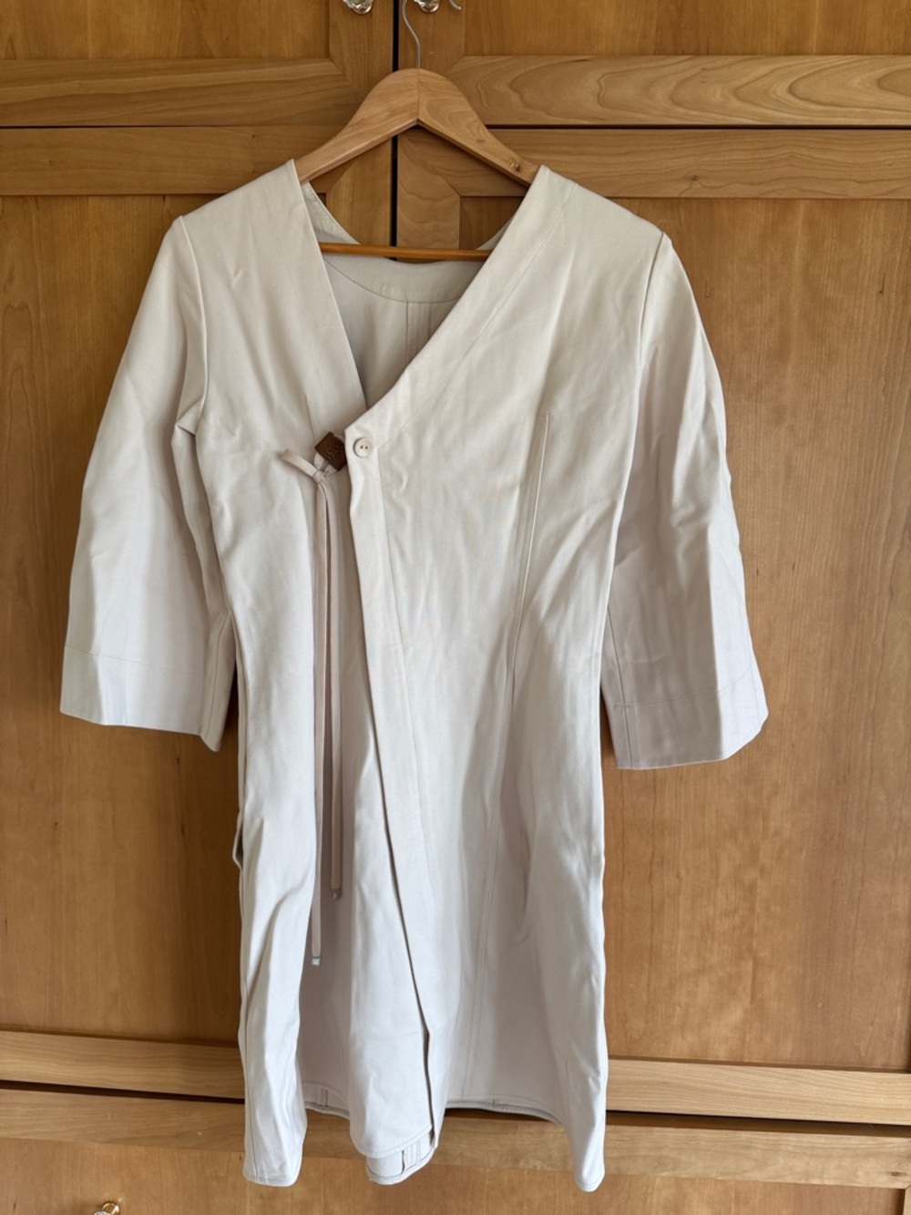 Tibi Cream Button-Front Tunic Dress